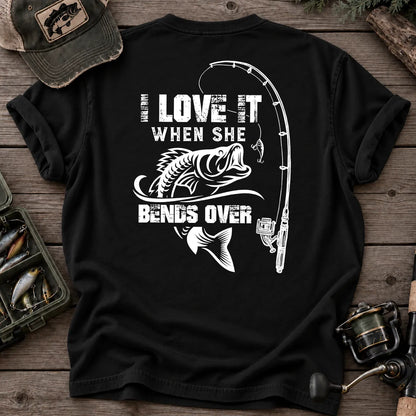 I Love It When She Bends Over Fishing T-Shirt in Black