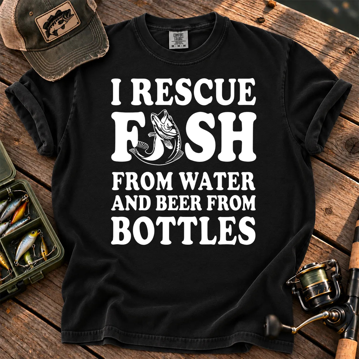 I Rescue Fish T-Shirt in Black