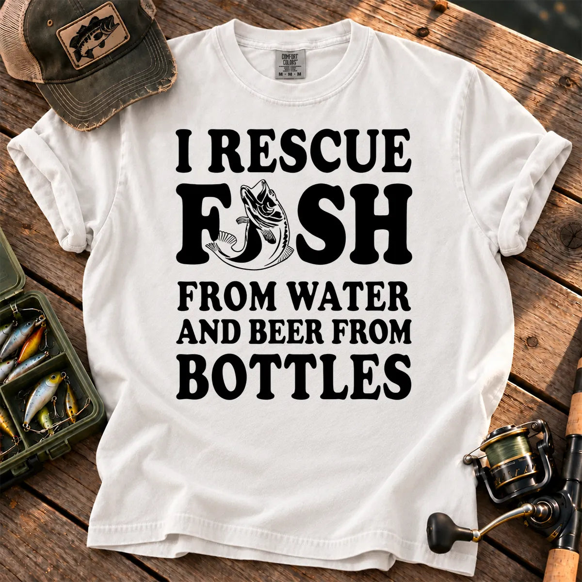I Rescue Fish T-Shirt in White