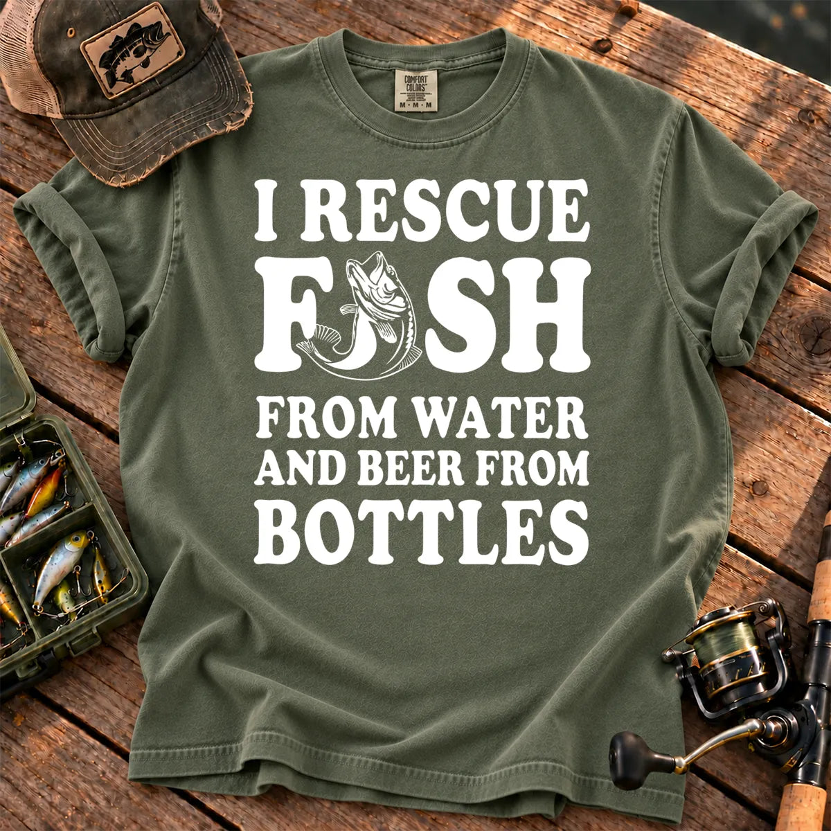 I Rescue Fish T-Shirt in Moss