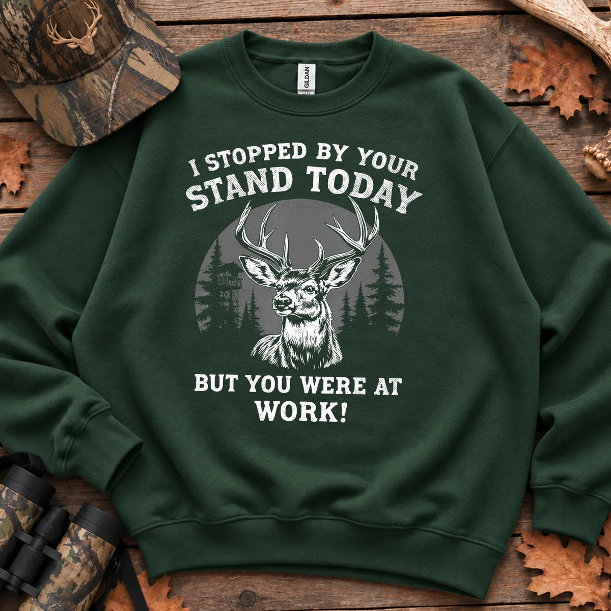 I Stopped by Your Stand Today Sweatshirt in Forest Green