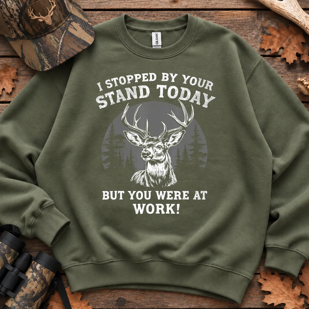 I Stopped by Your Stand Today Sweatshirt in Military Green