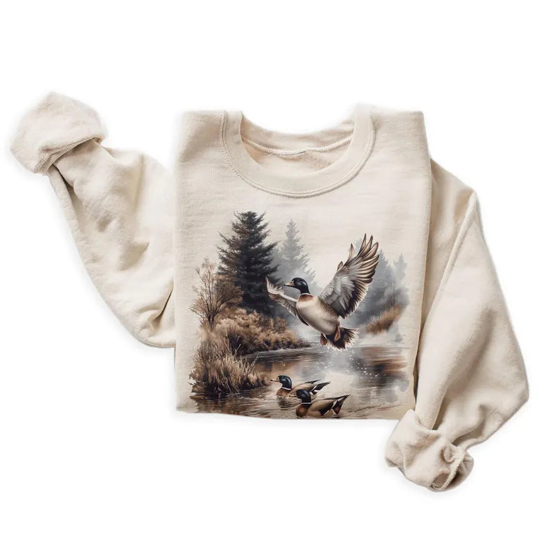 Waterfowl Hunting Sweatshirts, American Waterfowl Crewneck, Waterfowl Hunter Gift