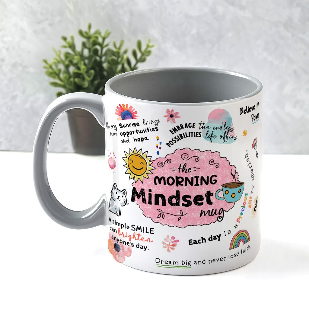 Morning Mindset Coffee Mug: Daily Affirmation, Positive Gift