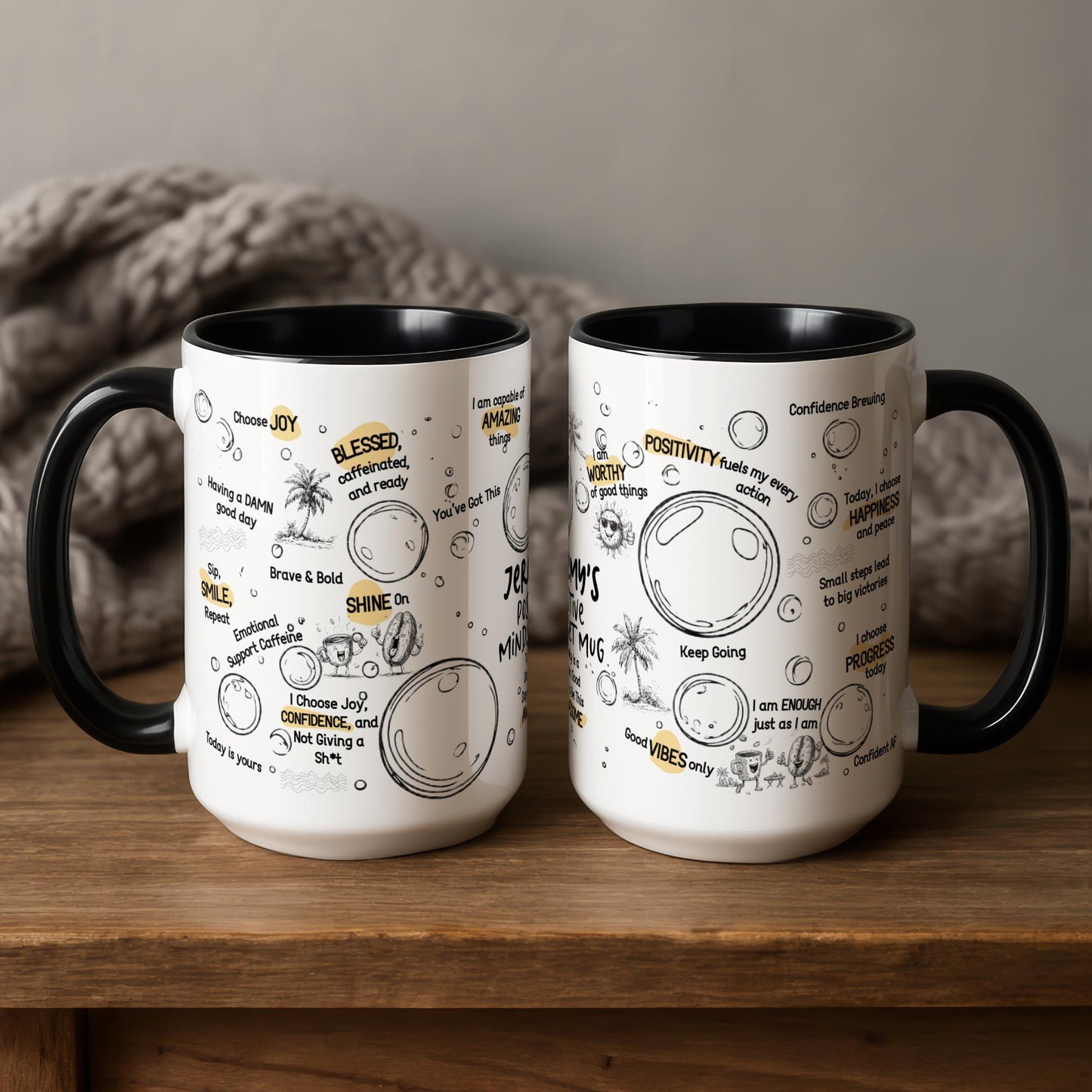 Personalized Mental Health Mug, Daily Affirmations Mug, Positivity Mindset, Daily Reminders,
