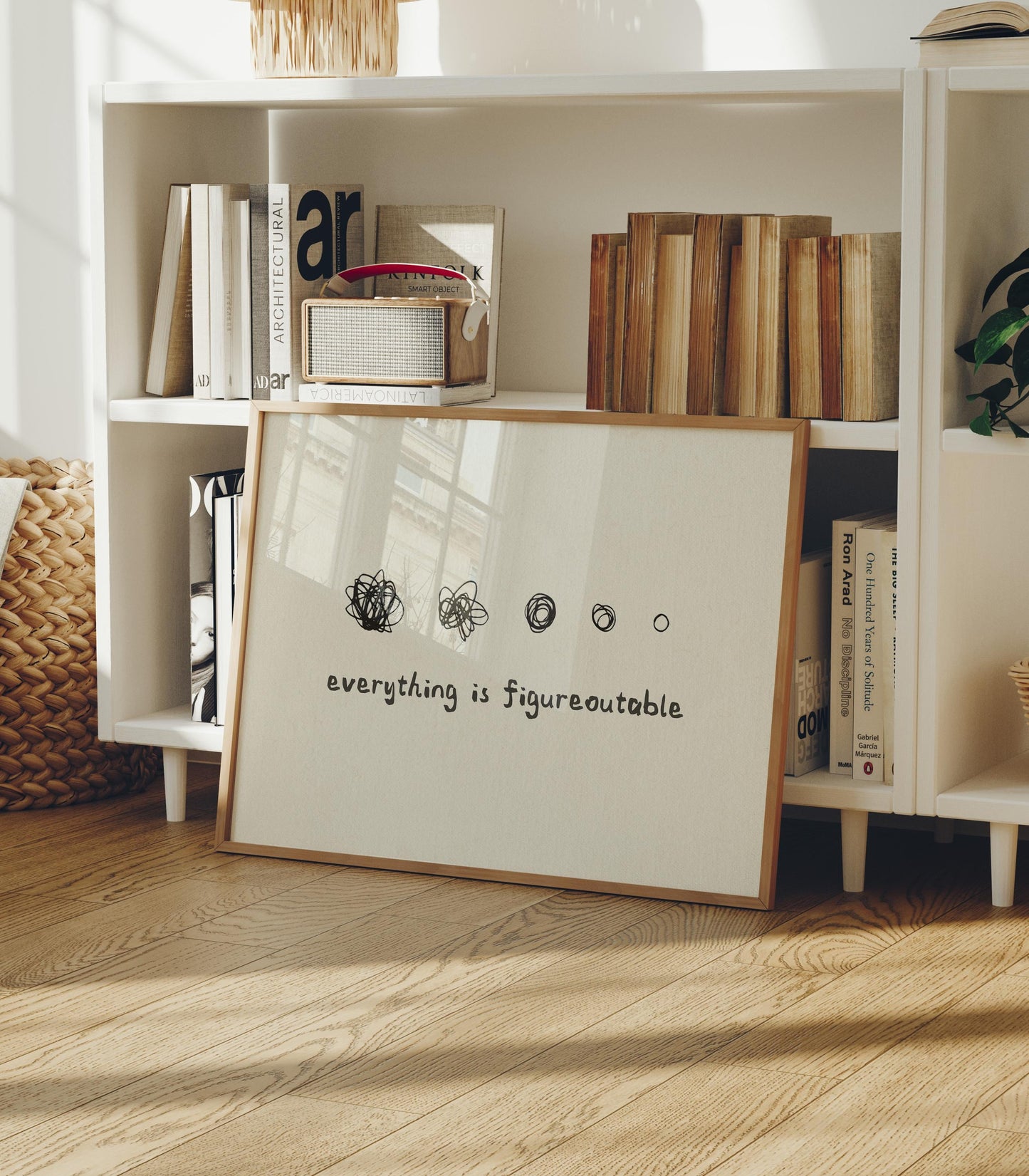 PHYSICAL PRINT Everything is Figureoutable Modern Office Wall Art Entrepreneur Gift Motivational Quote Poster Work From Home Decor UNFRAMED