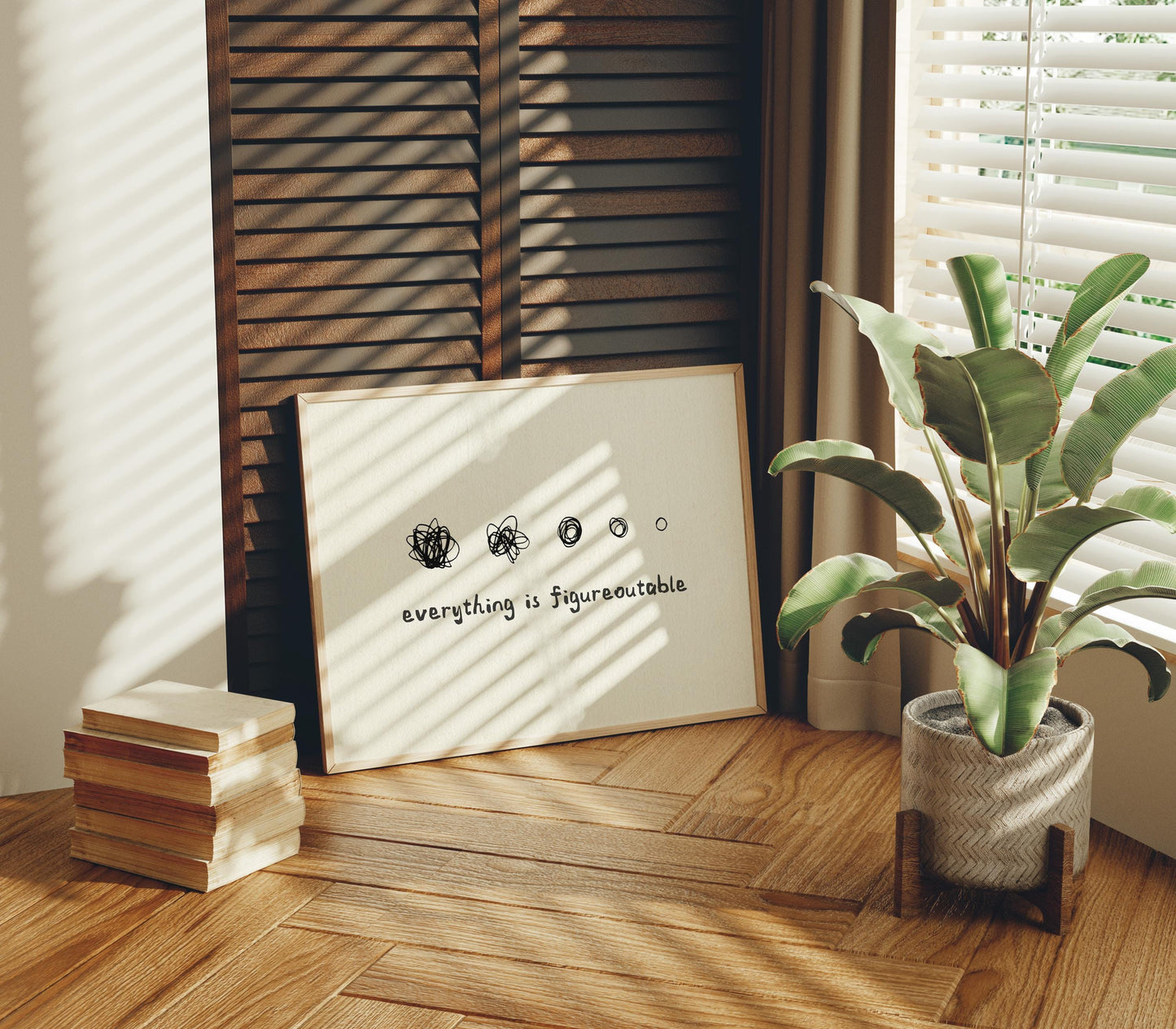 PHYSICAL PRINT Everything is Figureoutable Modern Office Wall Art Entrepreneur Gift Motivational Quote Poster Work From Home Decor UNFRAMED