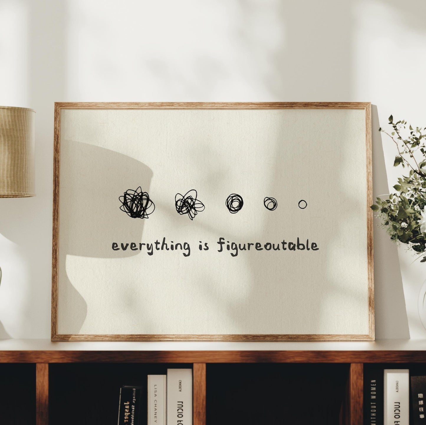 PHYSICAL PRINT Everything is Figureoutable Modern Office Wall Art Entrepreneur Gift Motivational Quote Poster Work From Home Decor UNFRAMED