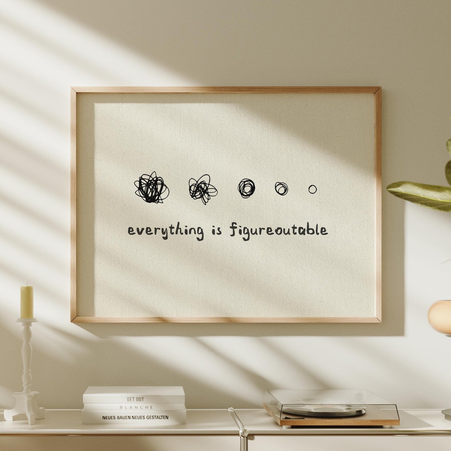 PHYSICAL PRINT Everything is Figureoutable Modern Office Wall Art Entrepreneur Gift Motivational Quote Poster Work From Home Decor UNFRAMED