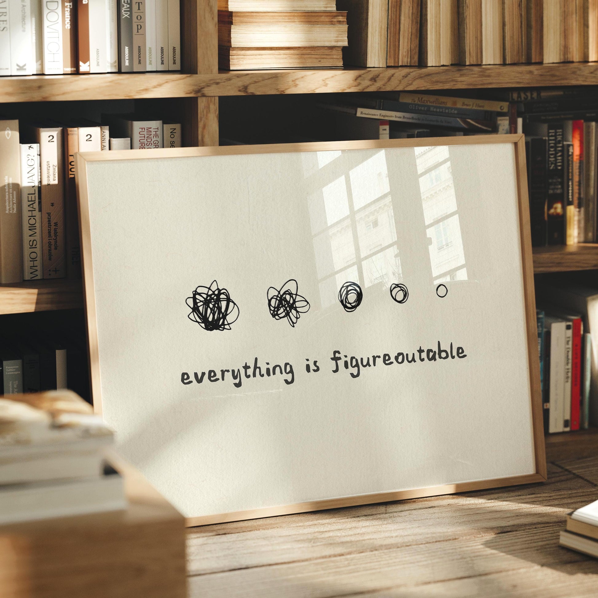 PHYSICAL PRINT Everything is Figureoutable Modern Office Wall Art Entrepreneur Gift Motivational Quote Poster Work From Home Decor UNFRAMED