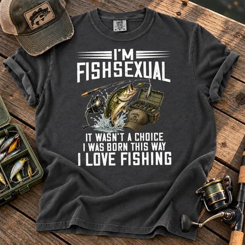 I'm Fishsexual Funny Fishing T-Shirt in Pepper