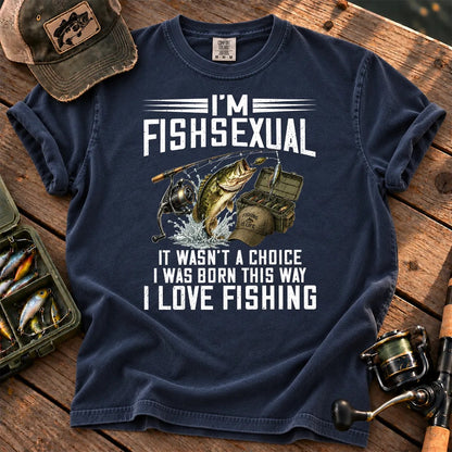 I'm Fishsexual Funny Fishing T-Shirt in True Navy