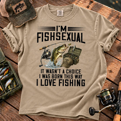 I'm Fishsexual Funny Fishing T-Shirt in Sandstone
