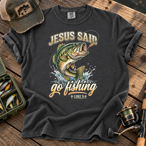 Jesus Said Go Fishing T-Shirt in Pepper
