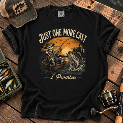 Just One More Cast Skeleton T-Shirt in Black