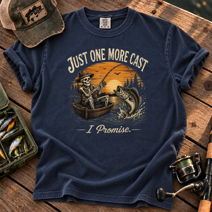 Just One More Cast Skeleton T-Shirt in True Navy