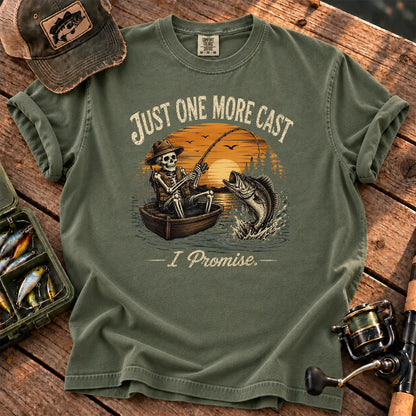 Just One More Cast Skeleton T-Shirt in Moss