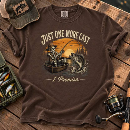 Just One More Cast Skeleton T-Shirt in Espresso