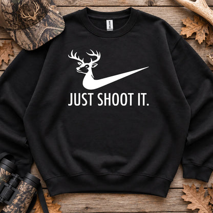 Just Shoot It Deer Sweatshirt in Black