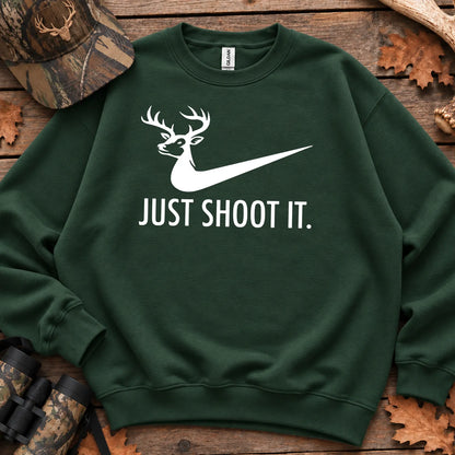 Just Shoot It Deer Sweatshirt in Forest Green