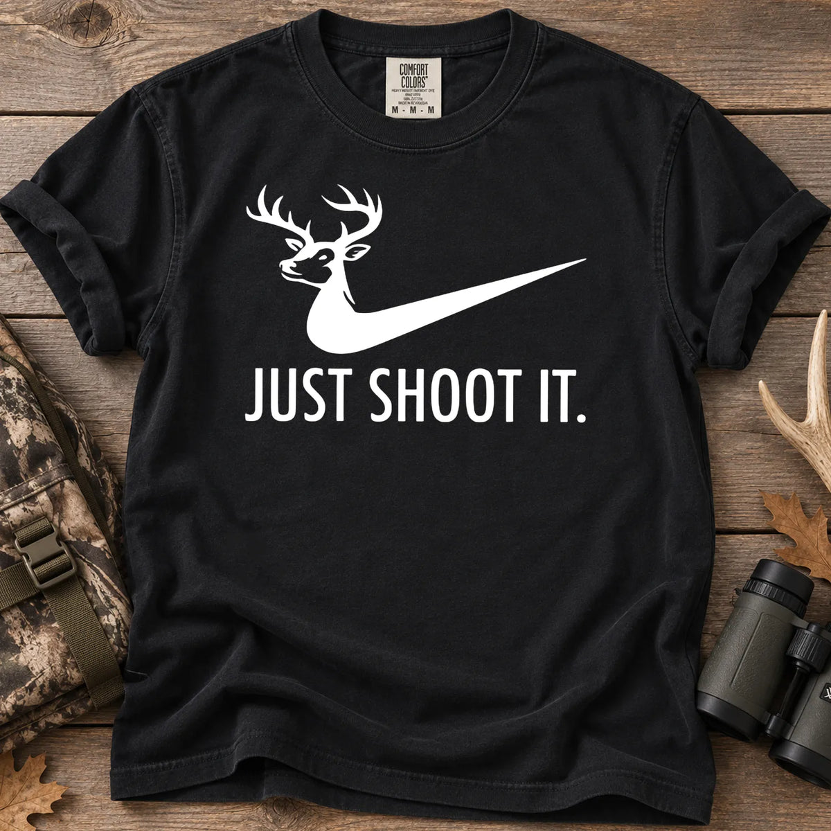 Just Shoot It Deer T-Shirt in Black