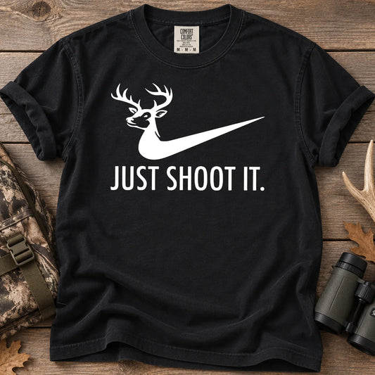 Just Shoot It Deer T-Shirt in Black