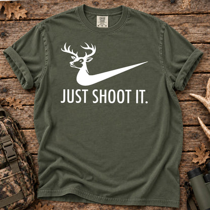 Just Shoot It Deer T-Shirt in Moss