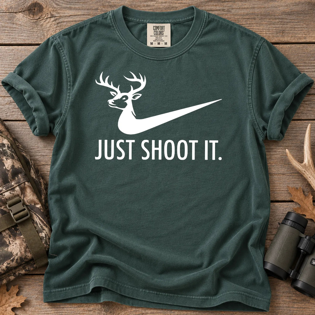 Just Shoot It Deer T-Shirt in Blue Spruce