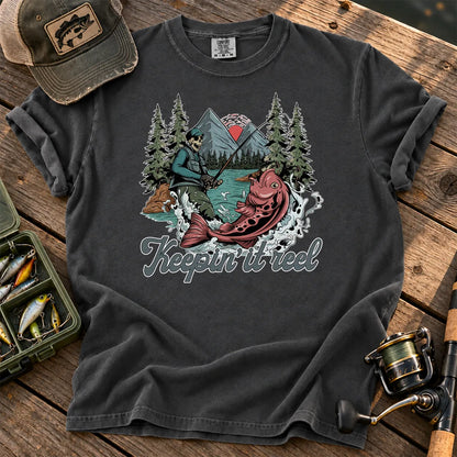 Keepin It Reel Skeleton T-Shirt in Pepper