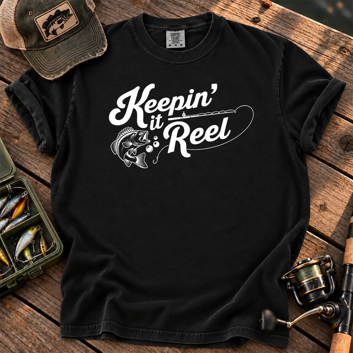 Keepin' It Reel T-Shirt in Black