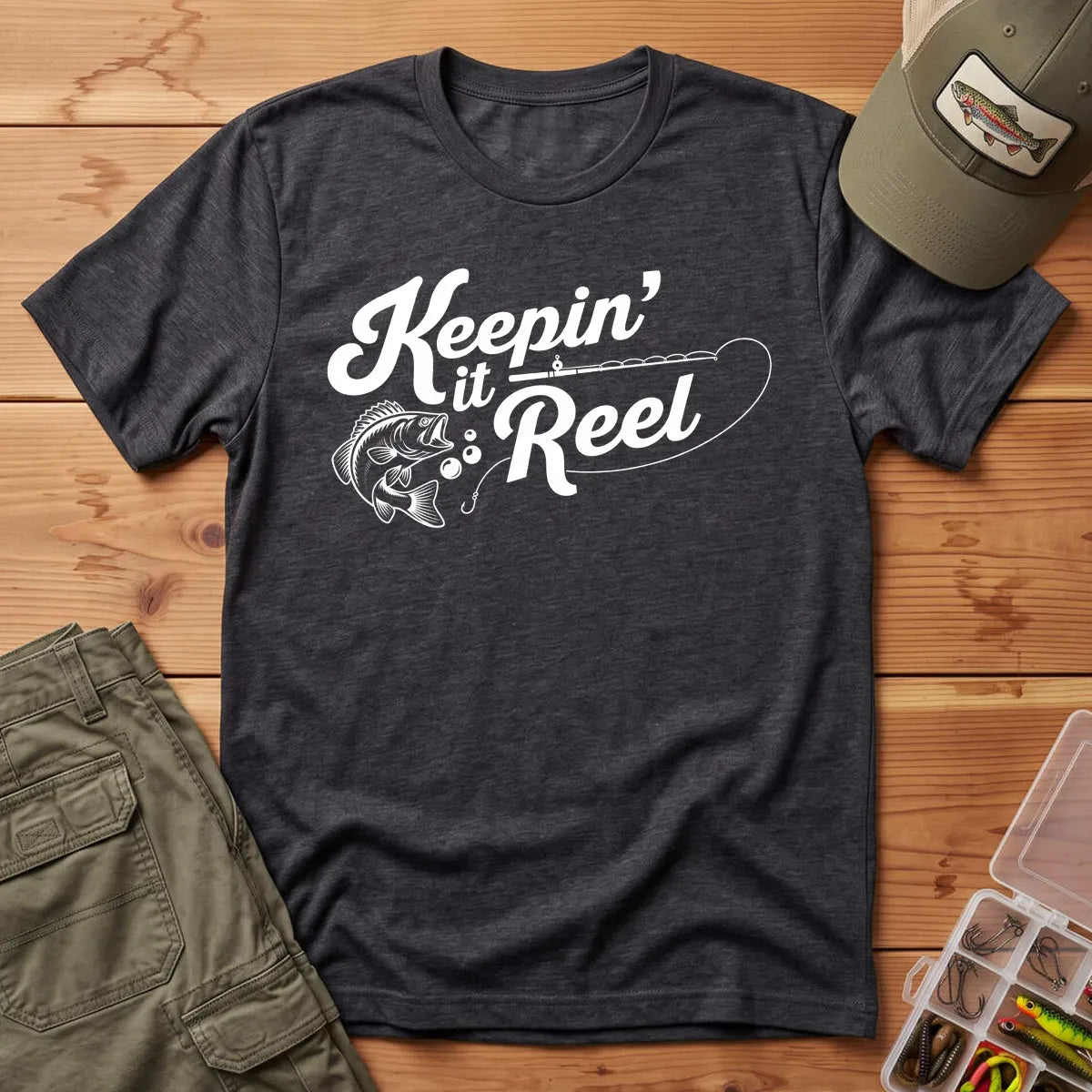 Keepin' It Reel T-Shirt in Dark Heather