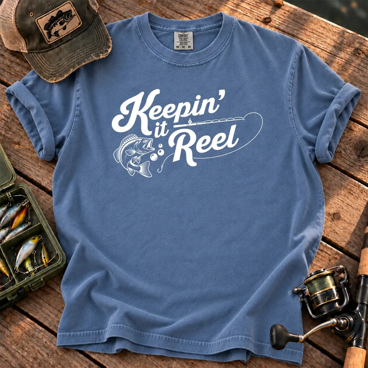 Keepin' It Reel T-Shirt in Blue Jean