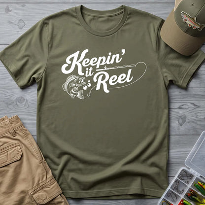 Keepin' It Reel T-Shirt in Military Green