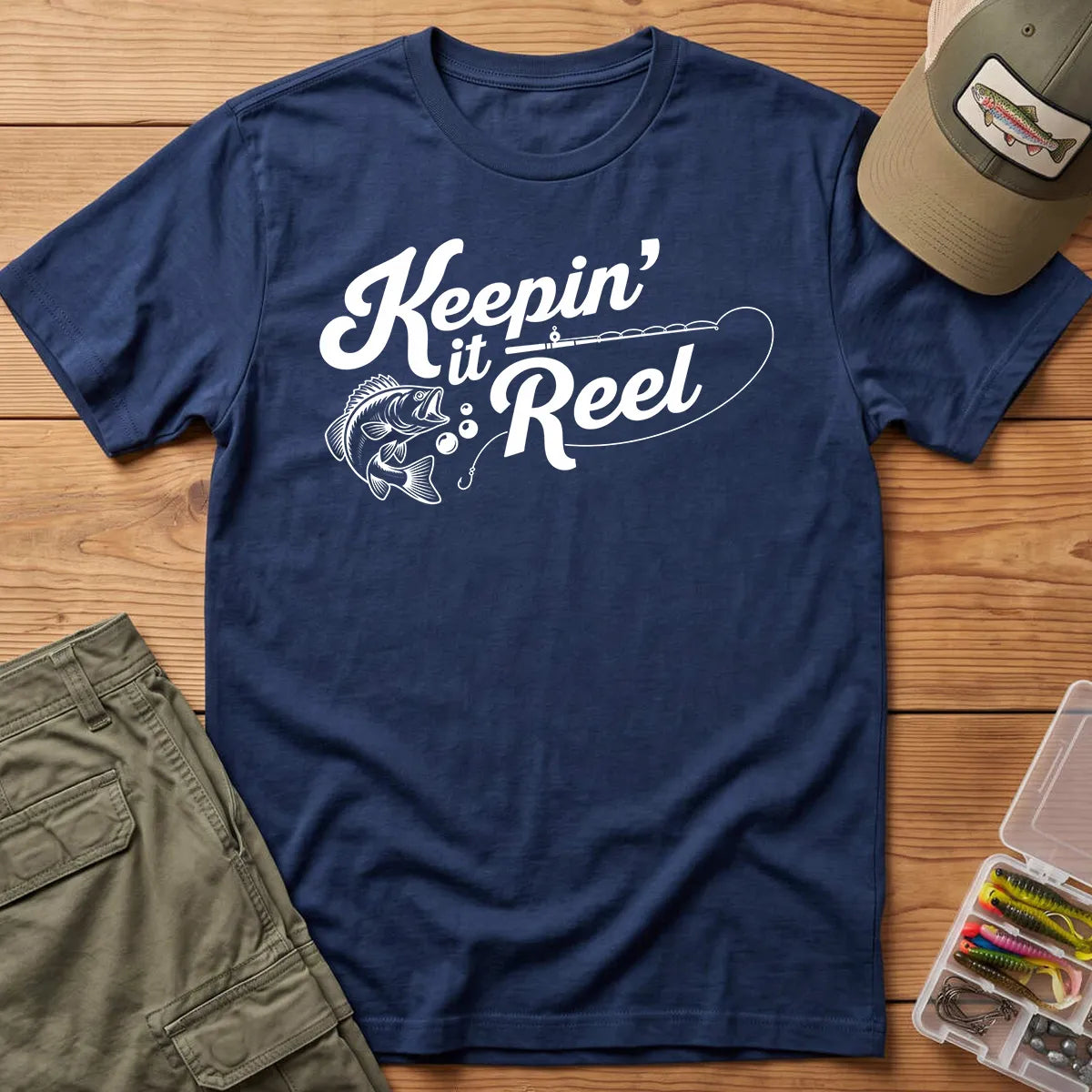 Keepin' It Reel T-Shirt in Navy