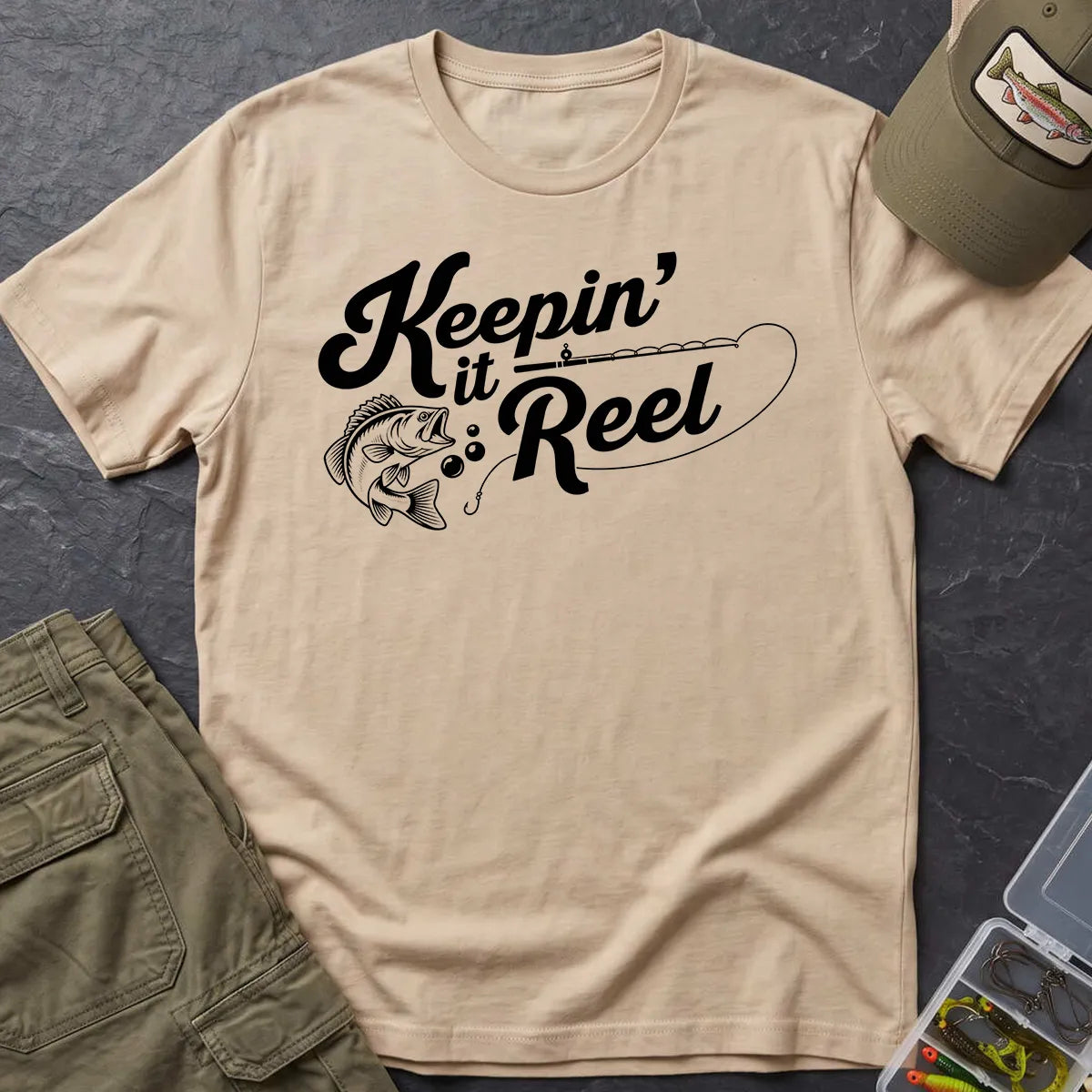Keepin' It Reel T-Shirt in Sand