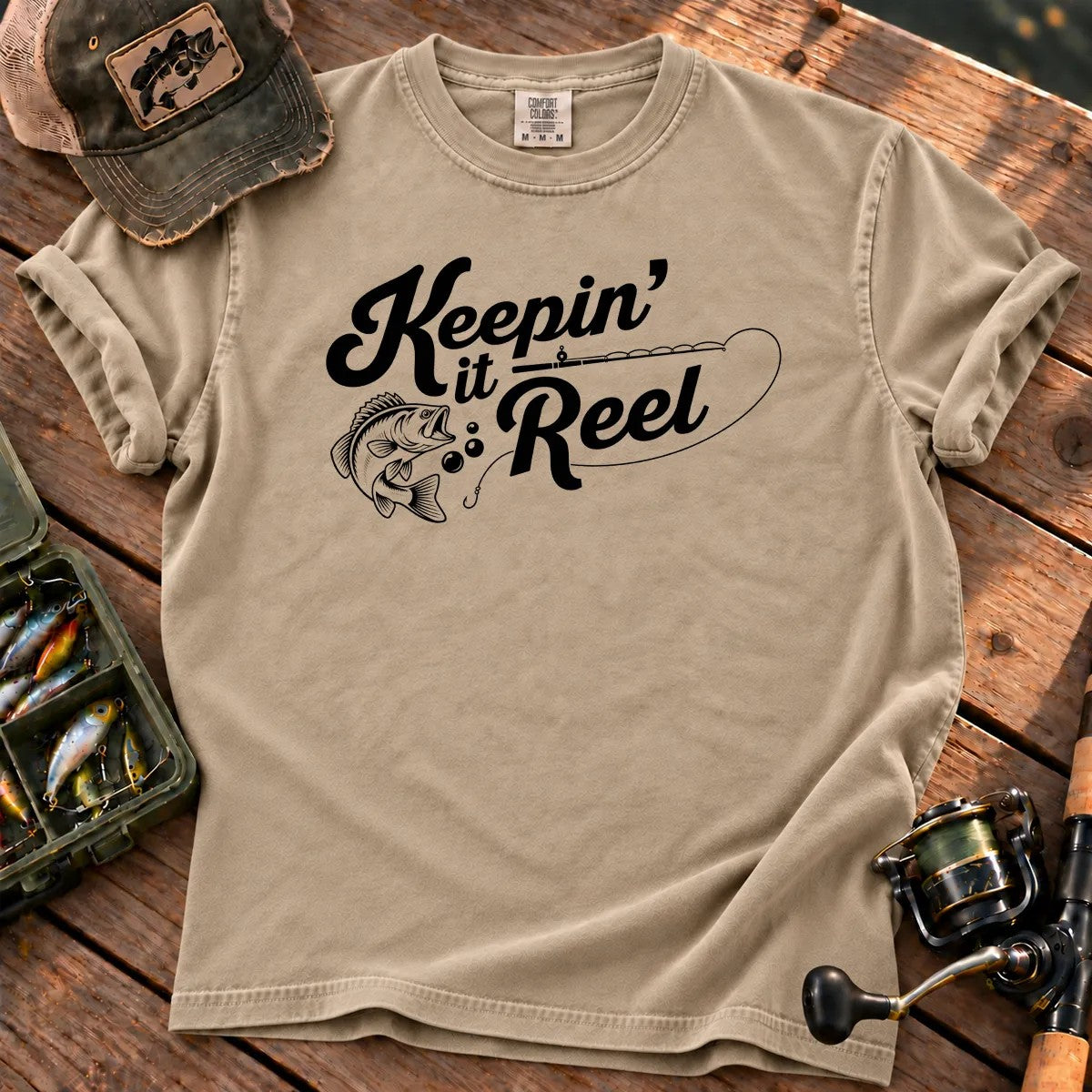 Keepin' It Reel T-Shirt in Sandstone