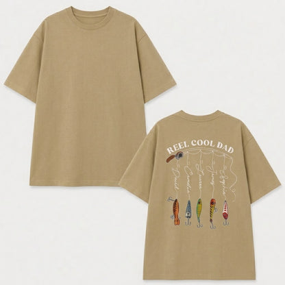 Personalized Fishing Shirt For Dad With Kids Name: Reel Cool Dad Shirt, Fishing Shirt For Dad, Fathers Day Gift From Son Daughter