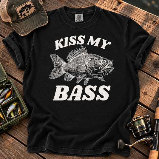 Kiss My Bass Detailed T-Shirt in Black