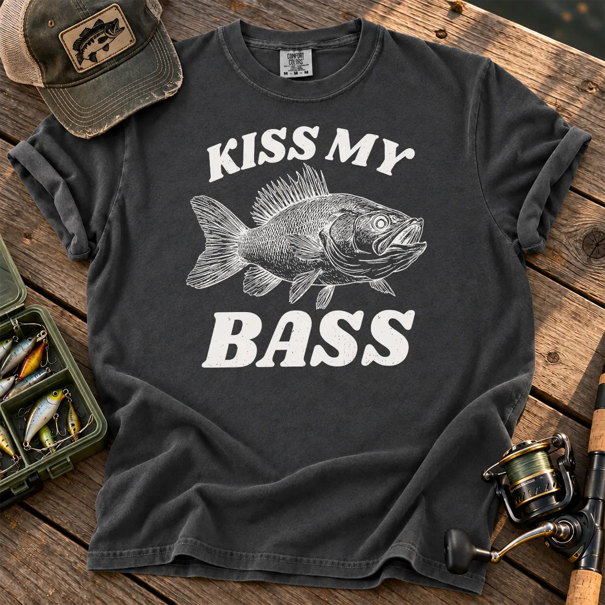 Kiss My Bass Detailed T-Shirt in Pepper