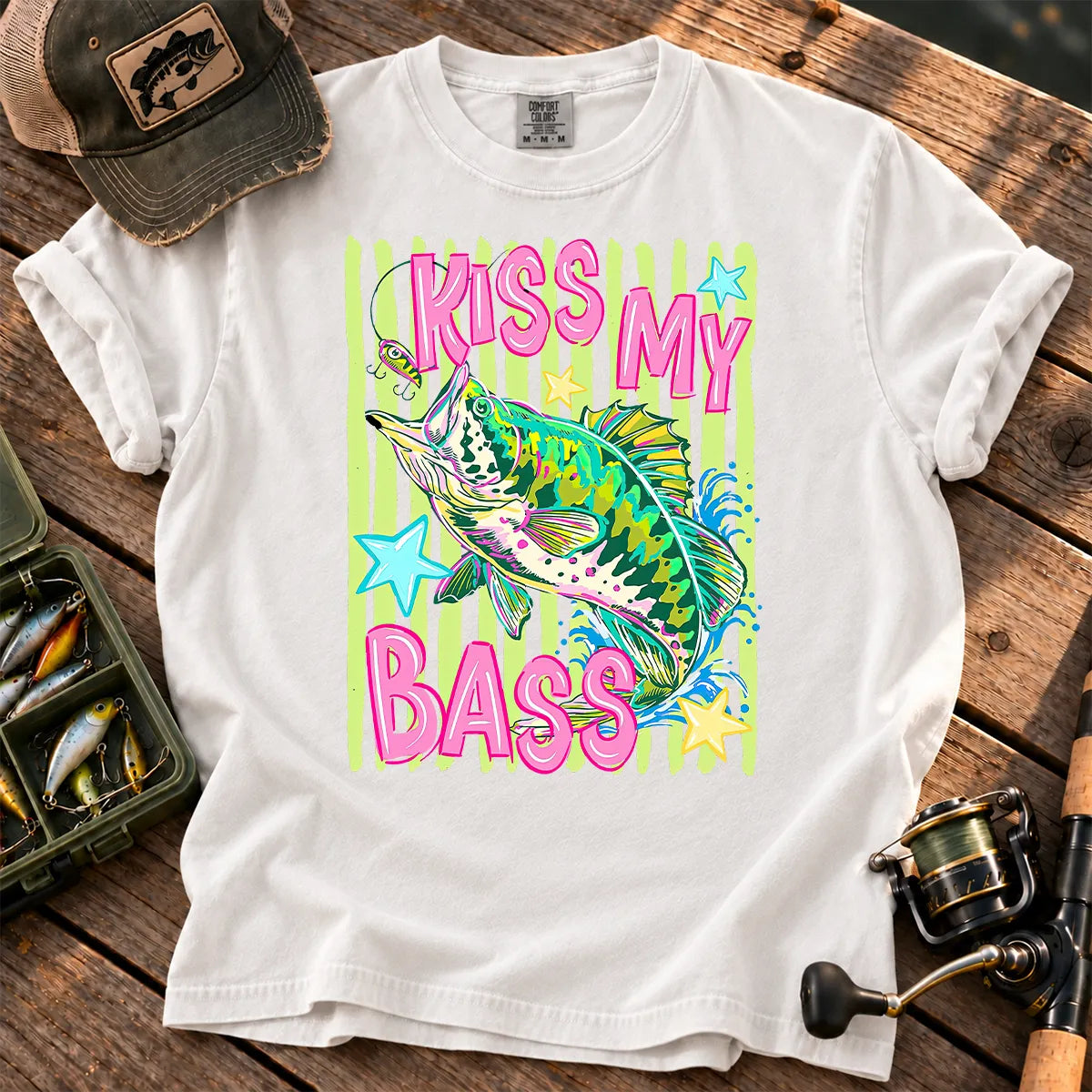 Kiss My Bass Neon T-Shirt in White