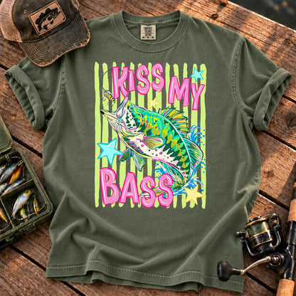 Kiss My Bass Neon T-Shirt in Moss
