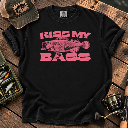 Kiss My Bass Pink T-Shirt in Black