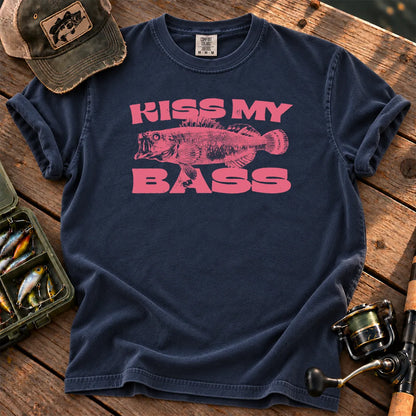 Kiss My Bass Pink T-Shirt in True Navy