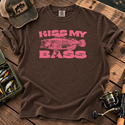Kiss My Bass Pink T-Shirt in Espresso