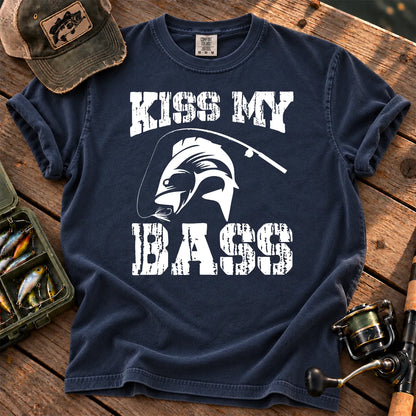 Kiss My Bass Skeleton T-Shirt in True Navy