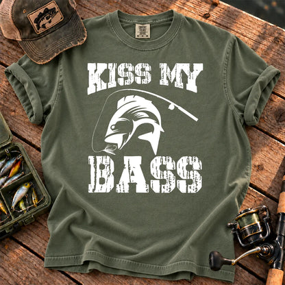 Kiss My Bass Skeleton T-Shirt in Moss