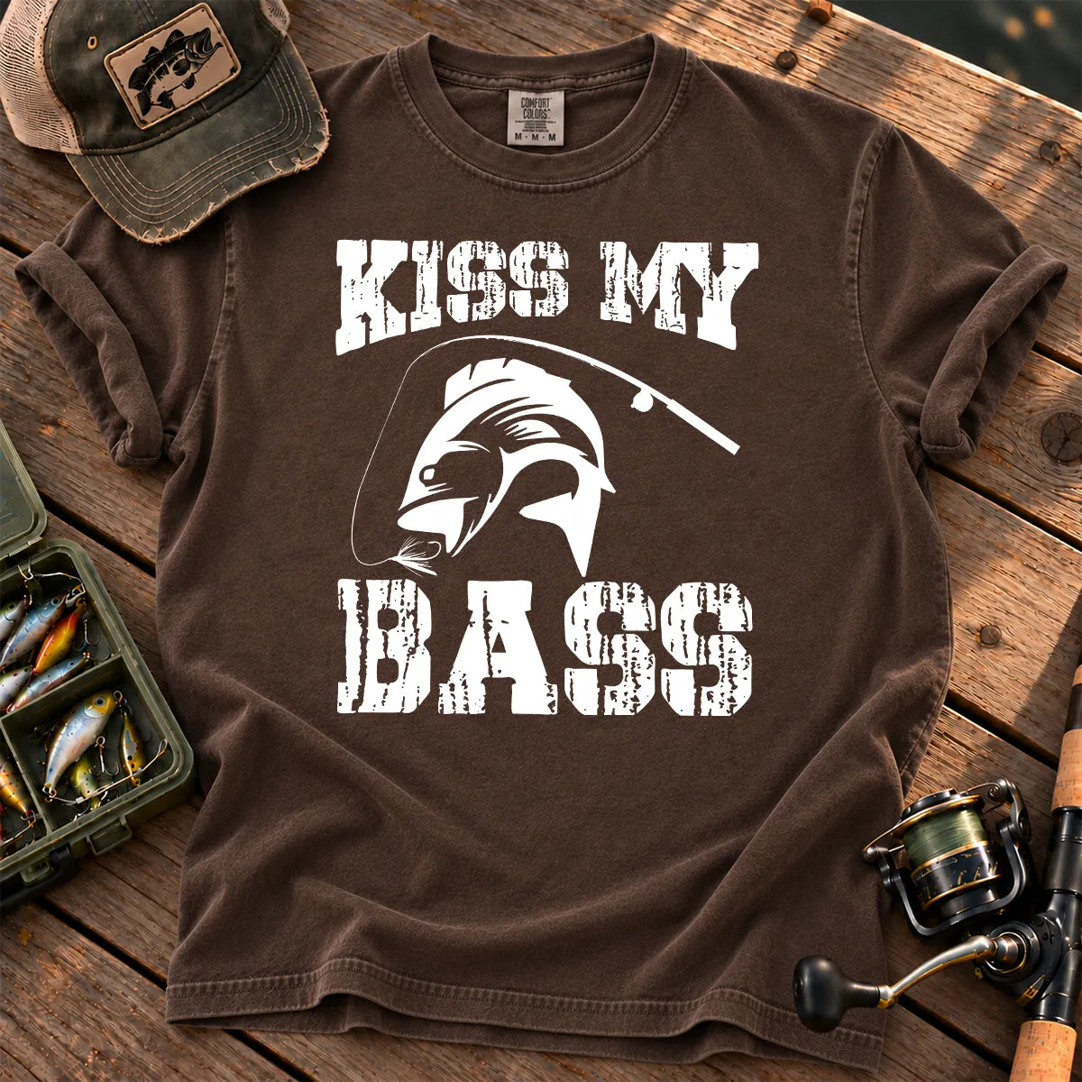 Kiss My Bass Skeleton T-Shirt in Espresso