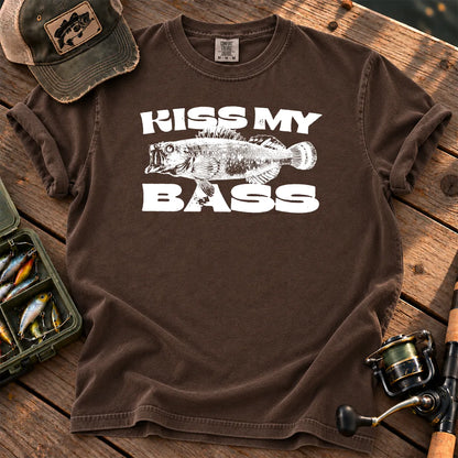 Kiss My Bass White T-Shirt in Espresso