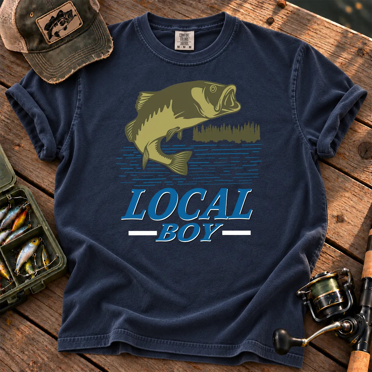 Local Boy Bass T-Shirt in True Navy