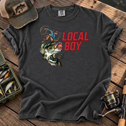 Local Boy Fishing T-Shirt in Pepper